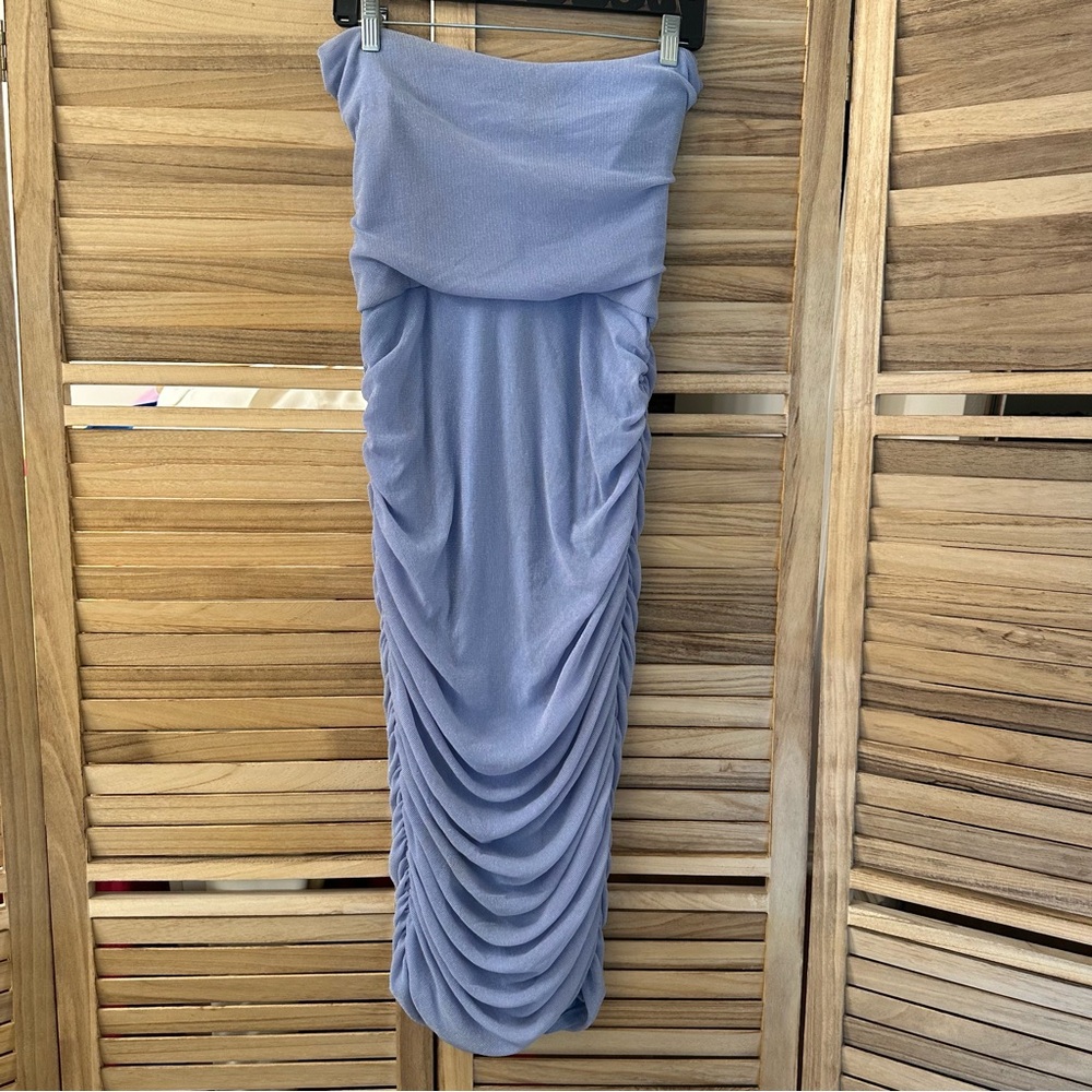 Michael Costello India Strapless Midi Dress in Periwinkle size L - Picture 4 of 6